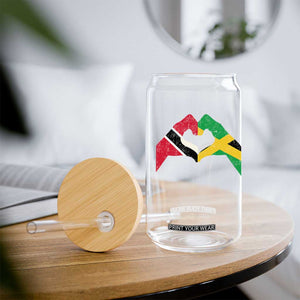 Trinidad and Tobago Jamaican Glass Can Two Flags One Heart TS10 Print Your Wear