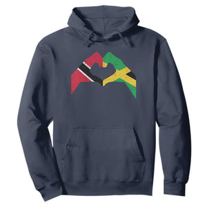 Trinidad and Tobago Jamaican Hoodie Two Flags One Heart TS10 Navy Print Your Wear