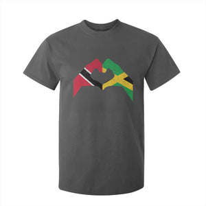 Trinidad and Tobago Jamaican T Shirt For Kid Two Flags One Heart TS10 Dark Heather Print Your Wear