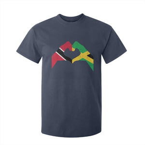 Trinidad and Tobago Jamaican T Shirt For Kid Two Flags One Heart TS10 Navy Print Your Wear