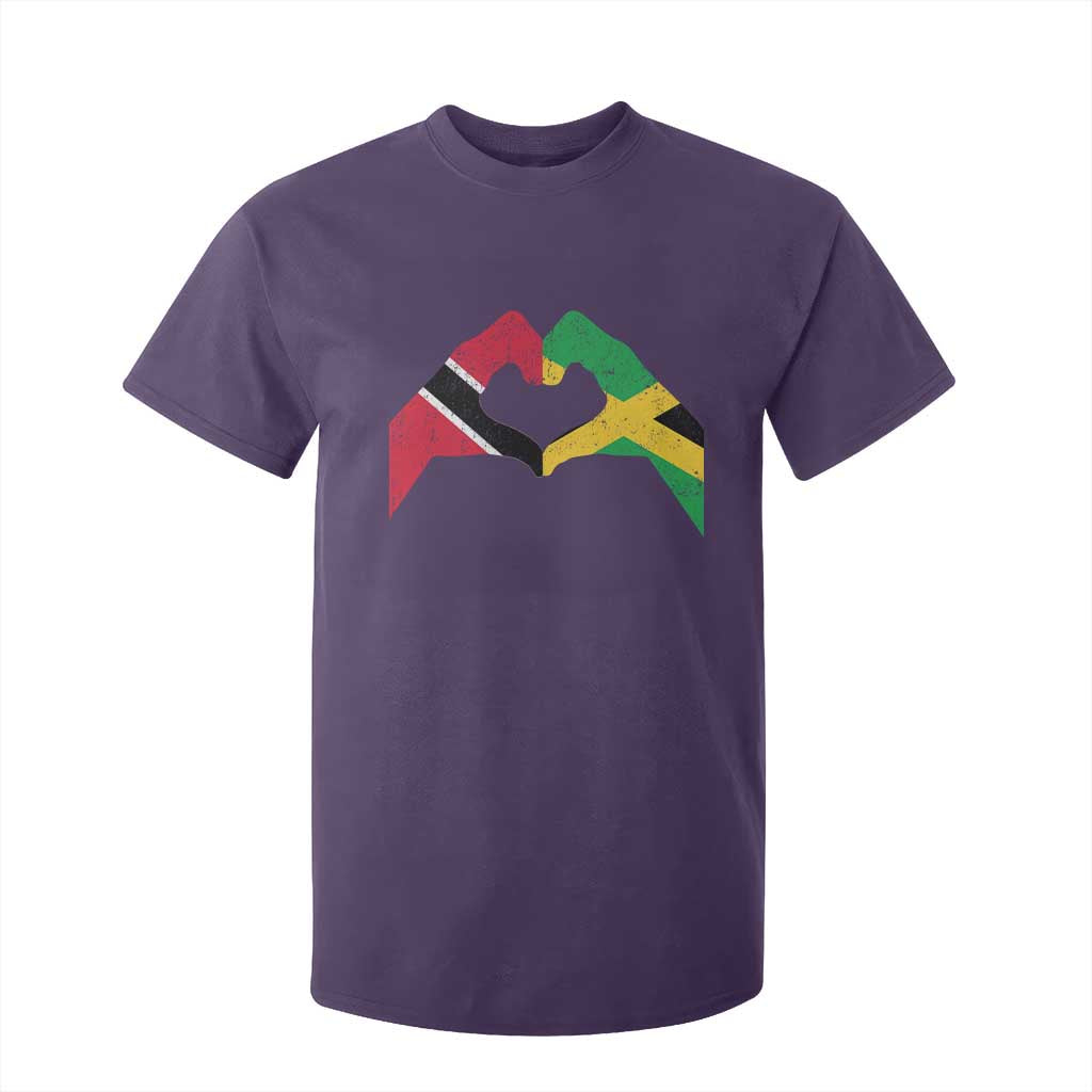Trinidad and Tobago Jamaican T Shirt For Kid Two Flags One Heart TS10 Purple Print Your Wear