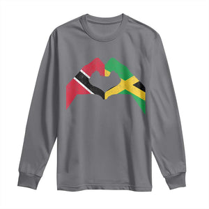Trinidad and Tobago Jamaican Long Sleeve Shirt Two Flags One Heart TS10 Charcoal Print Your Wear