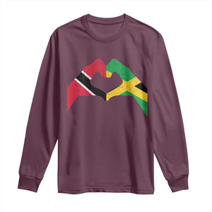 Trinidad and Tobago Jamaican Long Sleeve Shirt Two Flags One Heart TS10 Maroon Print Your Wear