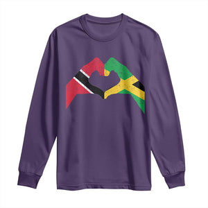Trinidad and Tobago Jamaican Long Sleeve Shirt Two Flags One Heart TS10 Purple Print Your Wear