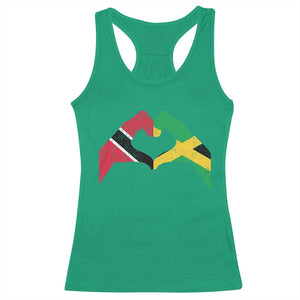 Trinidad and Tobago Jamaican Racerback Tank Top Two Flags One Heart TS10 Irish Green Print Your Wear