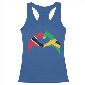 Trinidad and Tobago Jamaican Racerback Tank Top Two Flags One Heart TS10 Royal Blue Print Your Wear