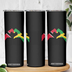 Trinidad and Tobago Jamaican Skinny Tumbler Two Flags One Heart TS10 Print Your Wear