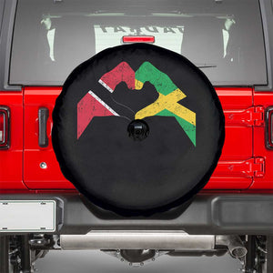 Trinidad and Tobago Jamaican Spare Tire Cover Two Flags One Heart TS10 Black Print Your Wear