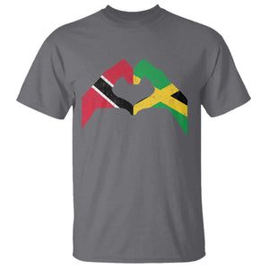 Trinidad and Tobago Jamaican T Shirt Two Flags One Heart TS10 Charcoal Print Your Wear