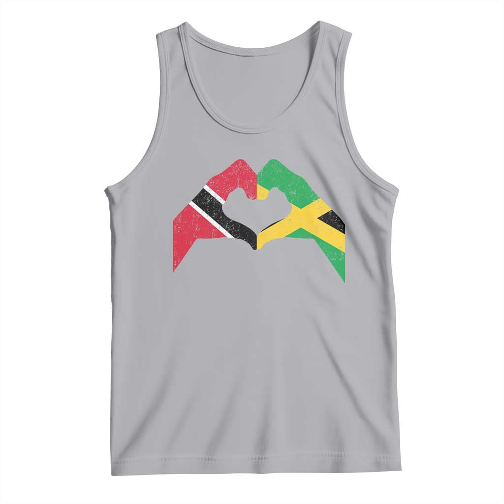 Trinidad and Tobago Jamaican Tank Top Two Flags One Heart TS10 Athletic Heather Print Your Wear