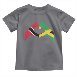 Trinidad and Tobago Jamaican Toddler T Shirt Two Flags One Heart TS10 Charcoal Print Your Wear