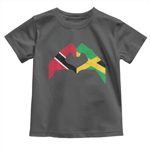 Trinidad and Tobago Jamaican Toddler T Shirt Two Flags One Heart TS10 Dark Heather Print Your Wear