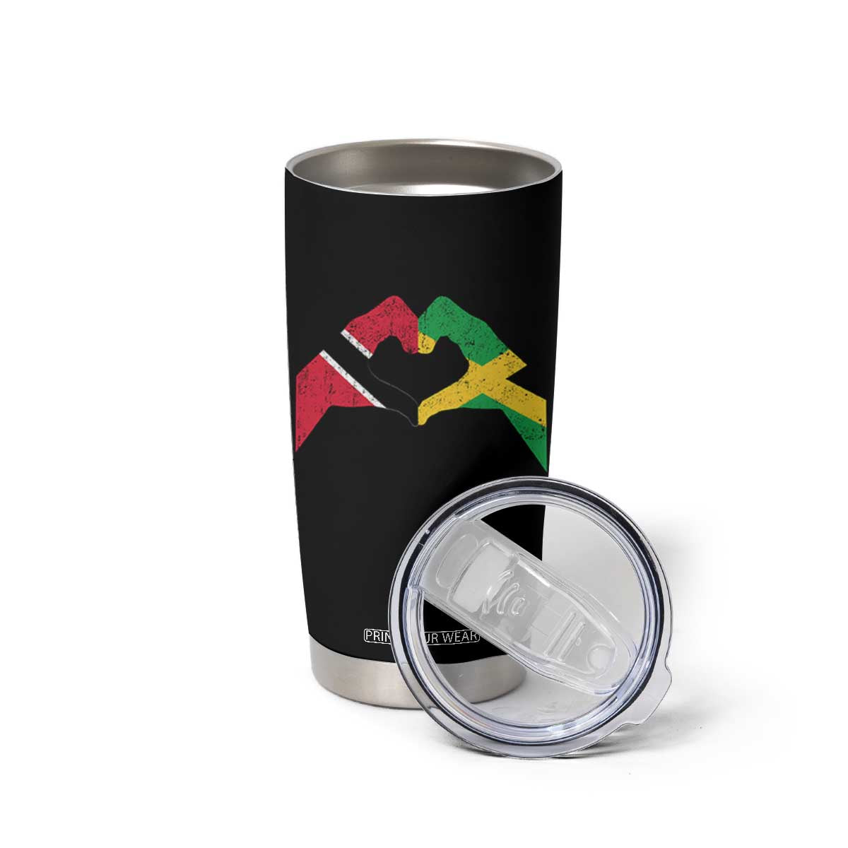 Trinidad and Tobago Jamaican Tumbler Cup Two Flags One Heart TS10 Print Your Wear