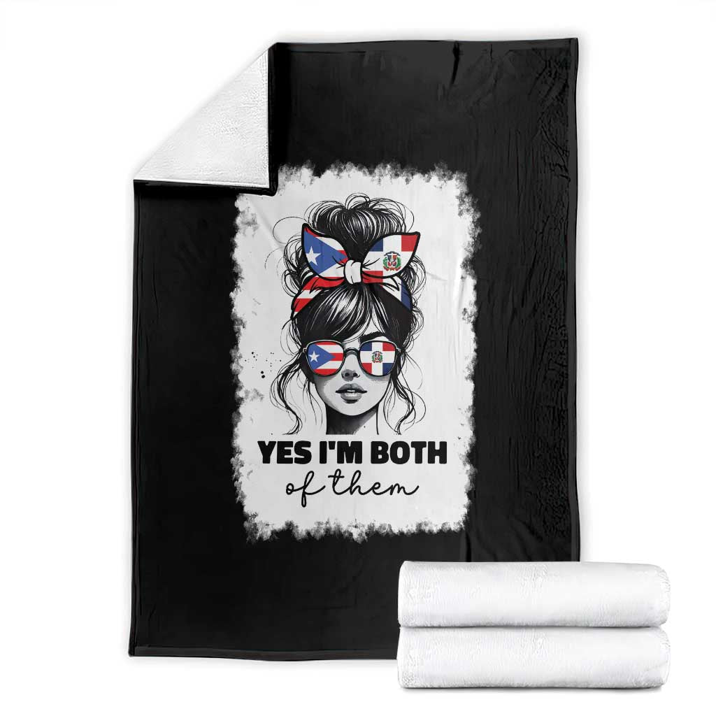 Dominican Puerto Rican Woman Throw Blanket Yes Im Both Of Them TS10 Black Print Your Wear