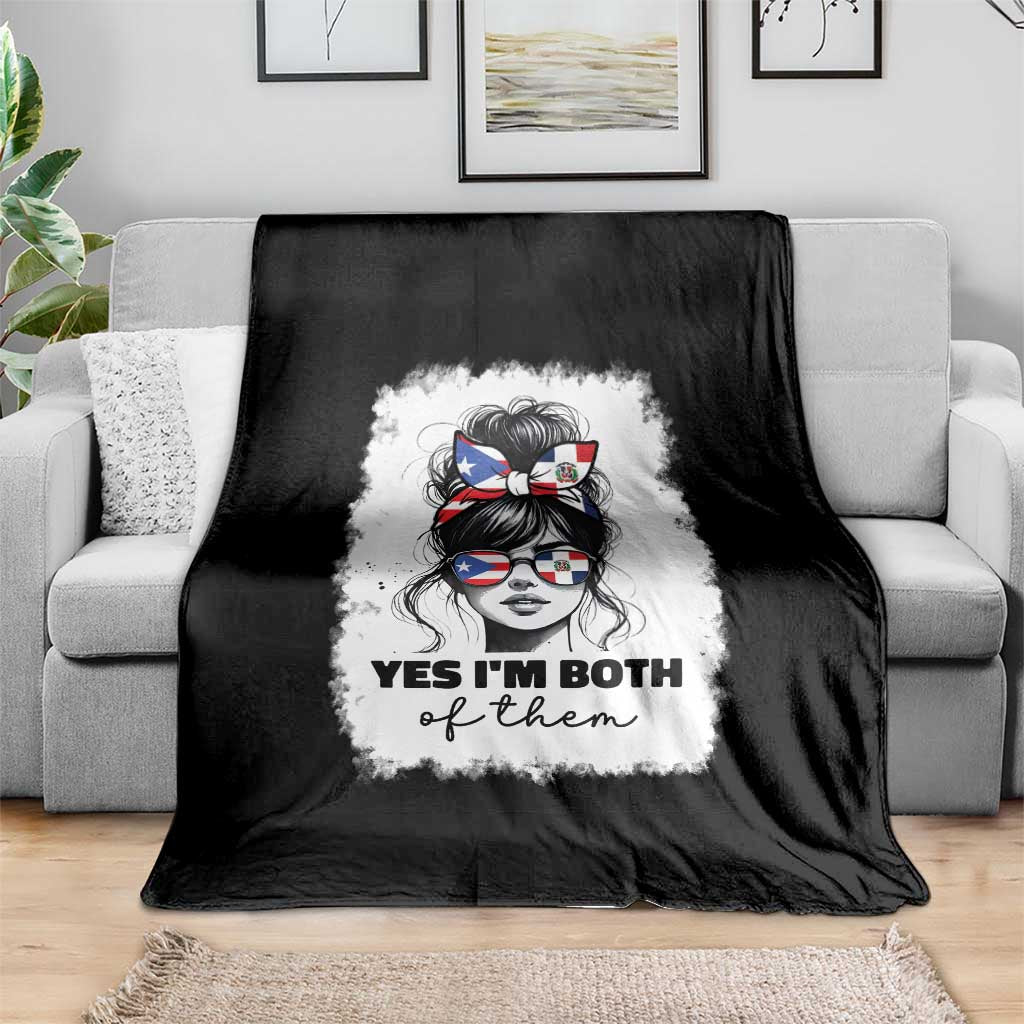 Dominican Puerto Rican Woman Throw Blanket Yes Im Both Of Them TS10 Print Your Wear
