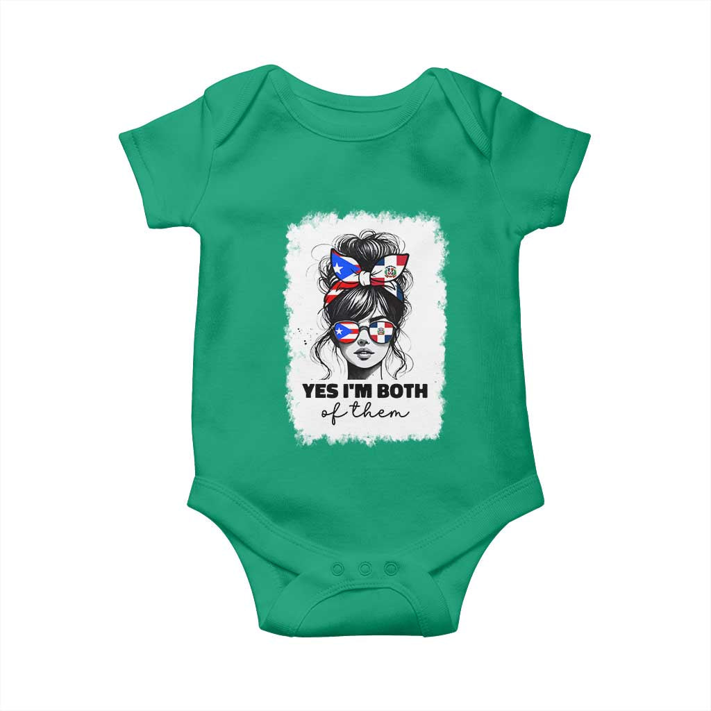 Dominican Puerto Rican Woman Baby Onesie Yes Im Both Of Them TS10 Irish Green Print Your Wear