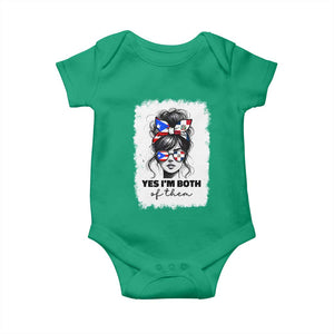 Dominican Puerto Rican Woman Baby Onesie Yes Im Both Of Them TS10 Irish Green Print Your Wear