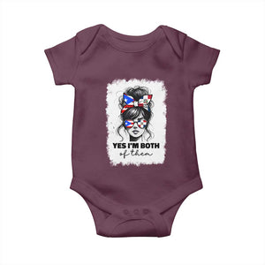Dominican Puerto Rican Woman Baby Onesie Yes Im Both Of Them TS10 Maroon Print Your Wear