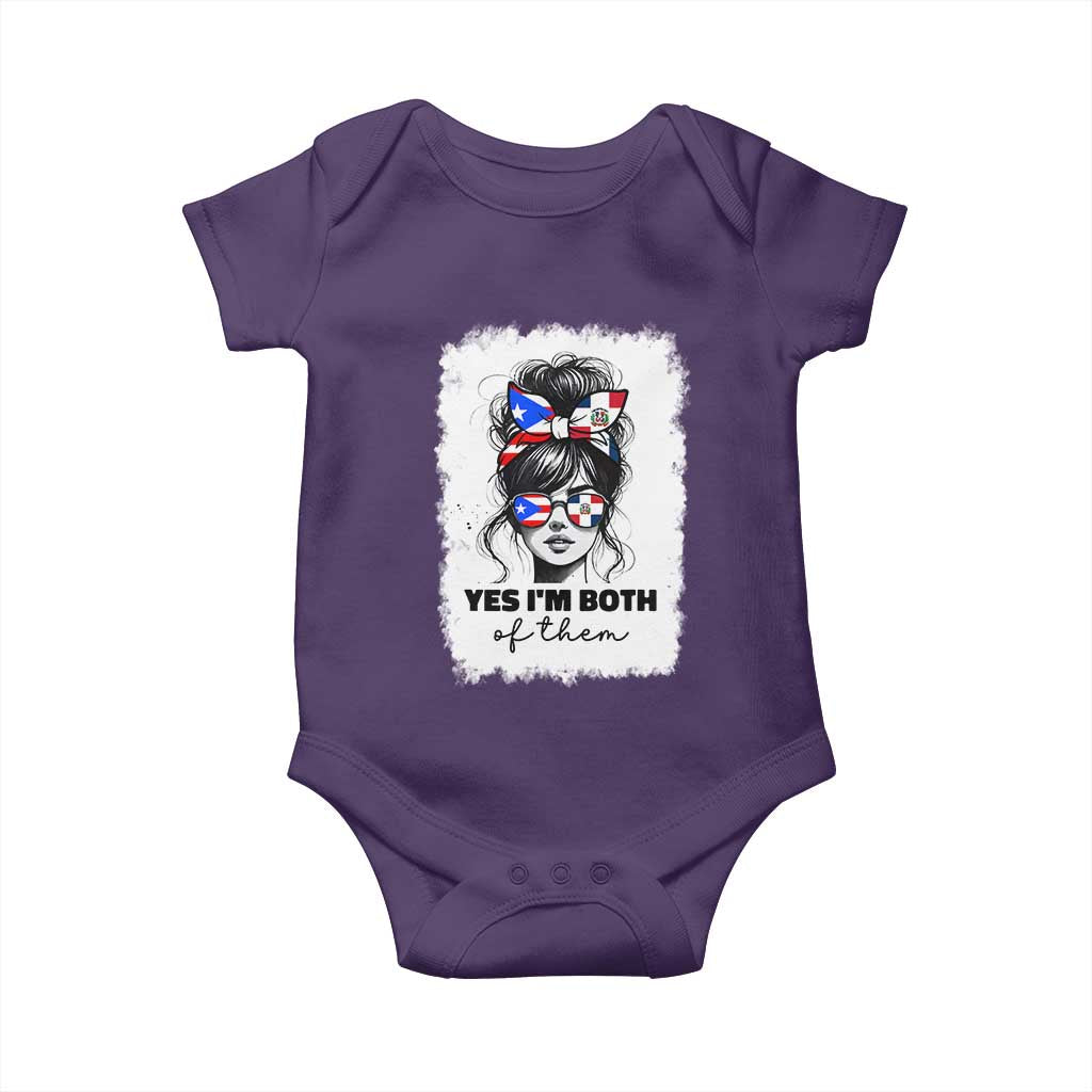 Dominican Puerto Rican Woman Baby Onesie Yes Im Both Of Them TS10 Purple Print Your Wear