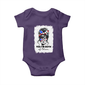 Dominican Puerto Rican Woman Baby Onesie Yes Im Both Of Them TS10 Purple Print Your Wear