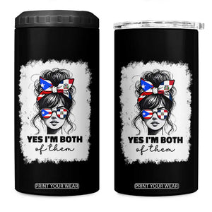 Dominican Puerto Rican Woman 4 in 1 Can Cooler Tumbler Yes Im Both Of Them TS10 One Size: 16 oz Black Print Your Wear