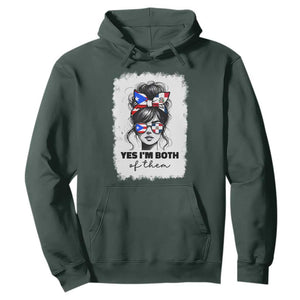 Dominican Puerto Rican Woman Hoodie Yes Im Both Of Them TS10 Dark Forest Green Print Your Wear