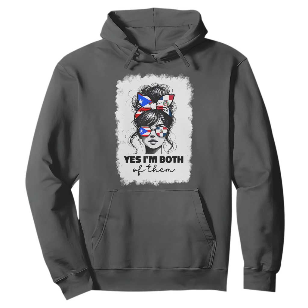 Dominican Puerto Rican Woman Hoodie Yes Im Both Of Them TS10 Dark Heather Print Your Wear