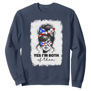 Dominican Puerto Rican Woman Sweatshirt Yes Im Both Of Them TS10 Navy Print Your Wear