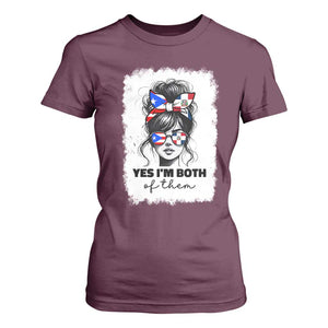 Dominican Puerto Rican Woman T Shirt For Women Yes Im Both Of Them TS10 Maroon Print Your Wear