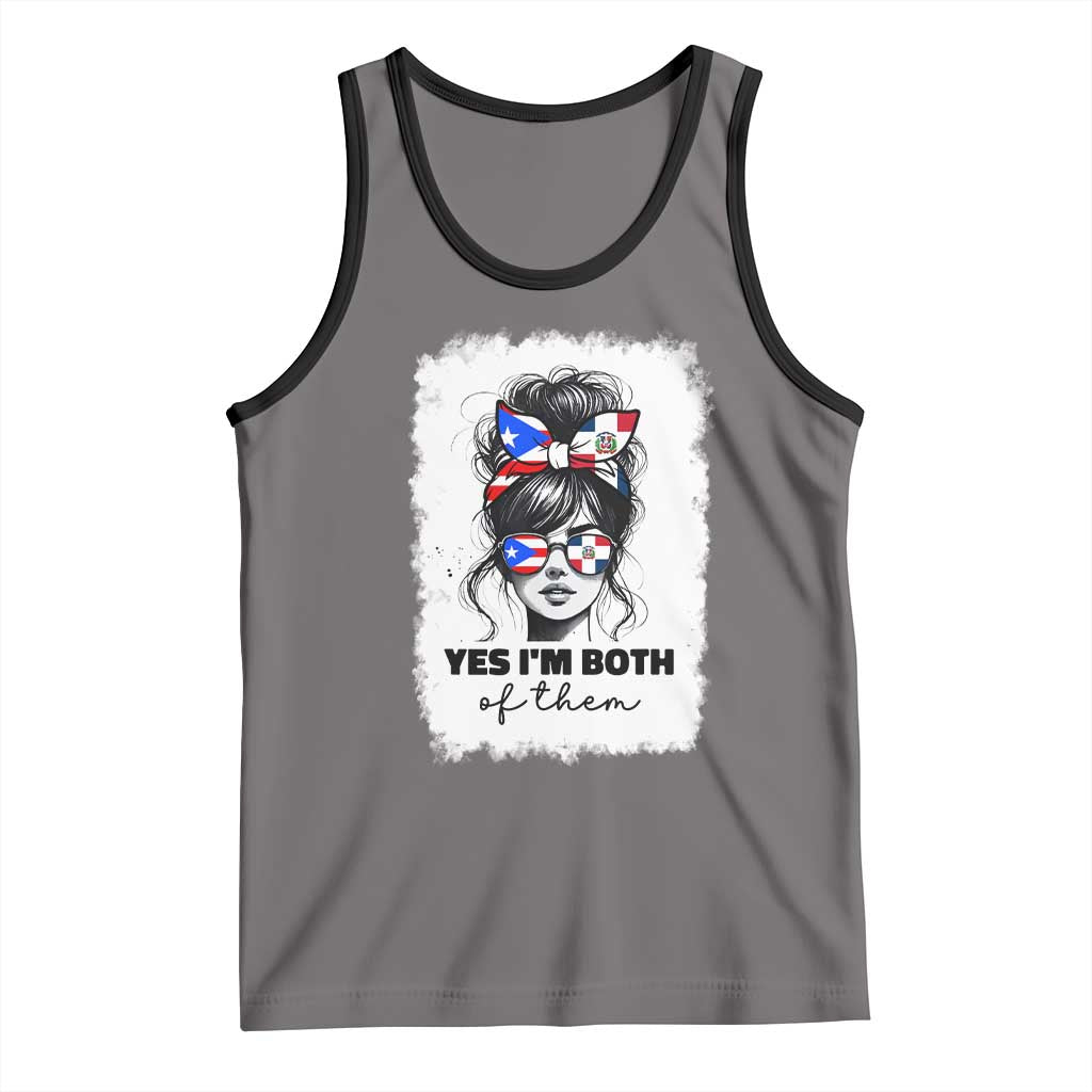 Dominican Puerto Rican Woman Tank Top Yes Im Both Of Them TS10 Deep Heather Black Print Your Wear