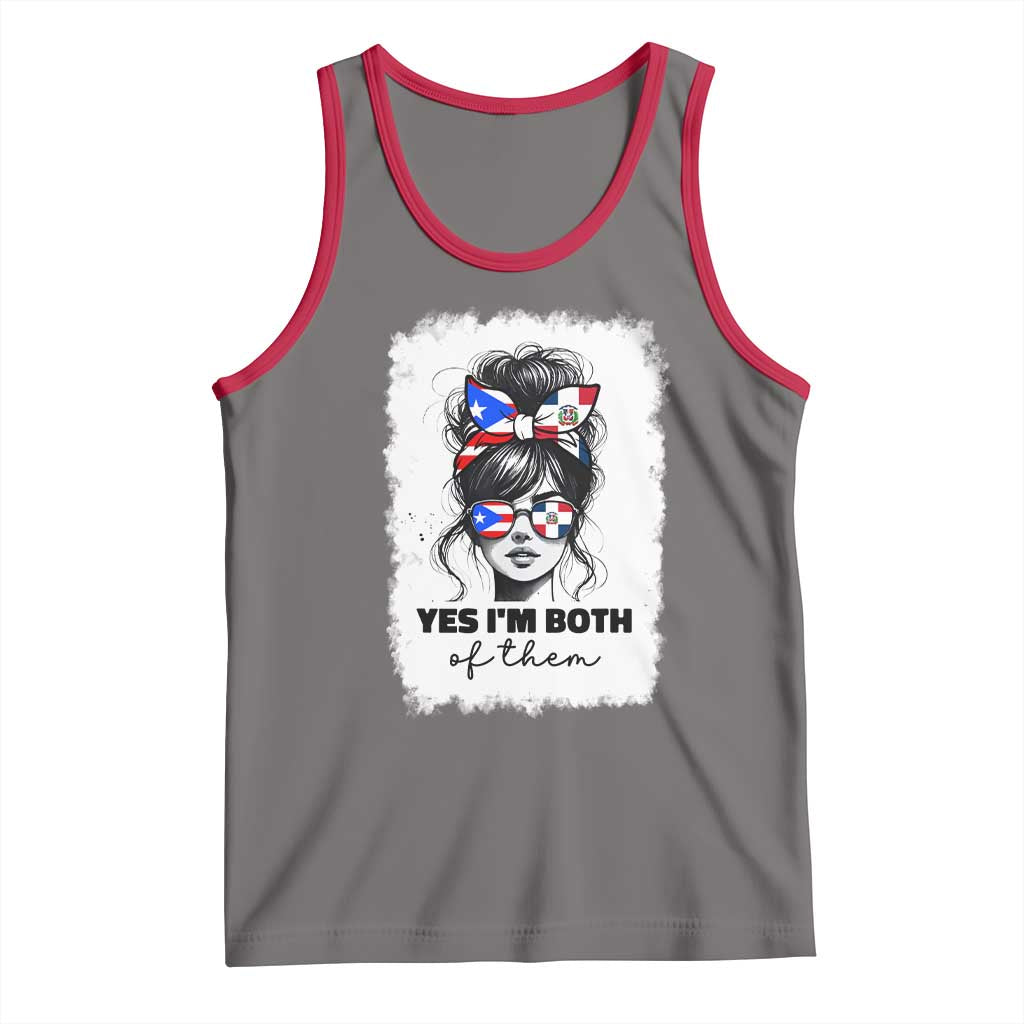 Dominican Puerto Rican Woman Tank Top Yes Im Both Of Them TS10 Deep Heather Red Print Your Wear