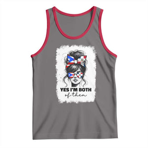 Dominican Puerto Rican Woman Tank Top Yes Im Both Of Them TS10 Deep Heather Red Print Your Wear