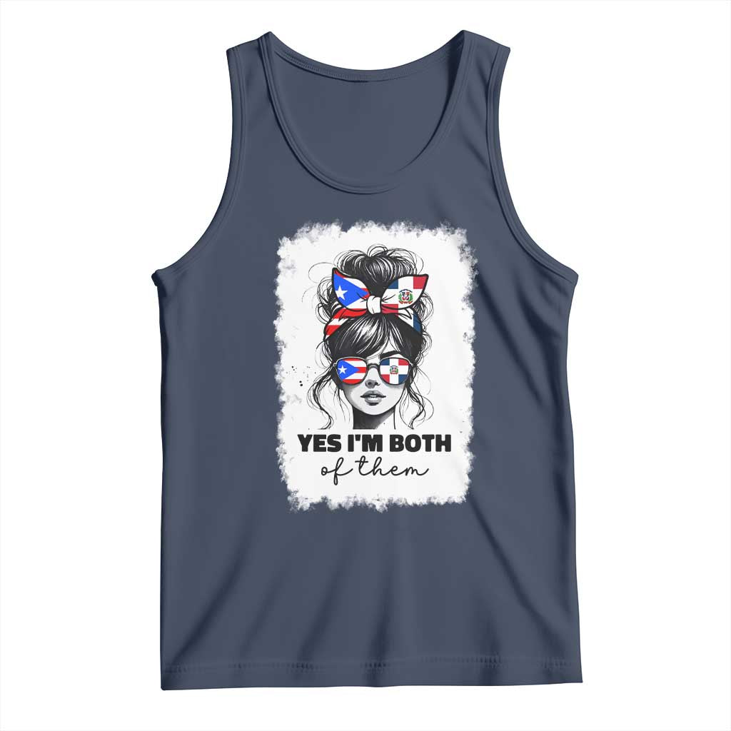 Dominican Puerto Rican Woman Tank Top Yes Im Both Of Them TS10 Navy Print Your Wear