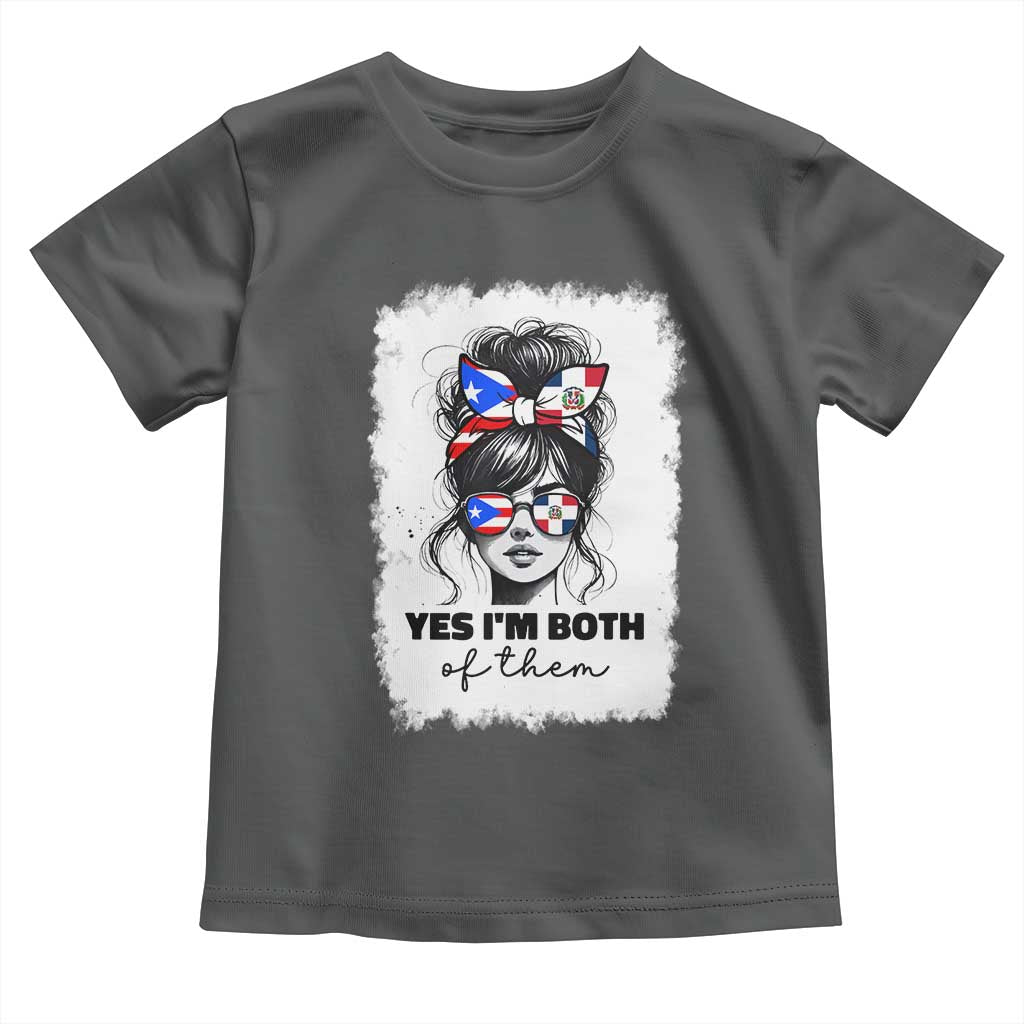 Dominican Puerto Rican Woman Toddler T Shirt Yes Im Both Of Them TS10 Dark Heather Print Your Wear