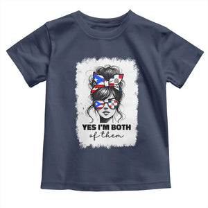 Dominican Puerto Rican Woman Toddler T Shirt Yes Im Both Of Them TS10 Navy Print Your Wear