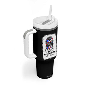 Dominican Puerto Rican Woman Tumbler With Handle Yes Im Both Of Them TS10 Print Your Wear