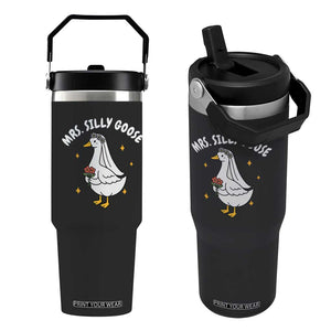 Mrs. Silly Goose Bride Flip Straw Tumbler Funny Goose Lovers Bride To Be TS10 One Size: 30 oz Black Print Your Wear