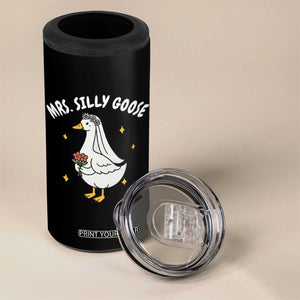 Mrs. Silly Goose Bride 4 in 1 Can Cooler Tumbler Funny Goose Lovers Bride To Be TS10 Print Your Wear