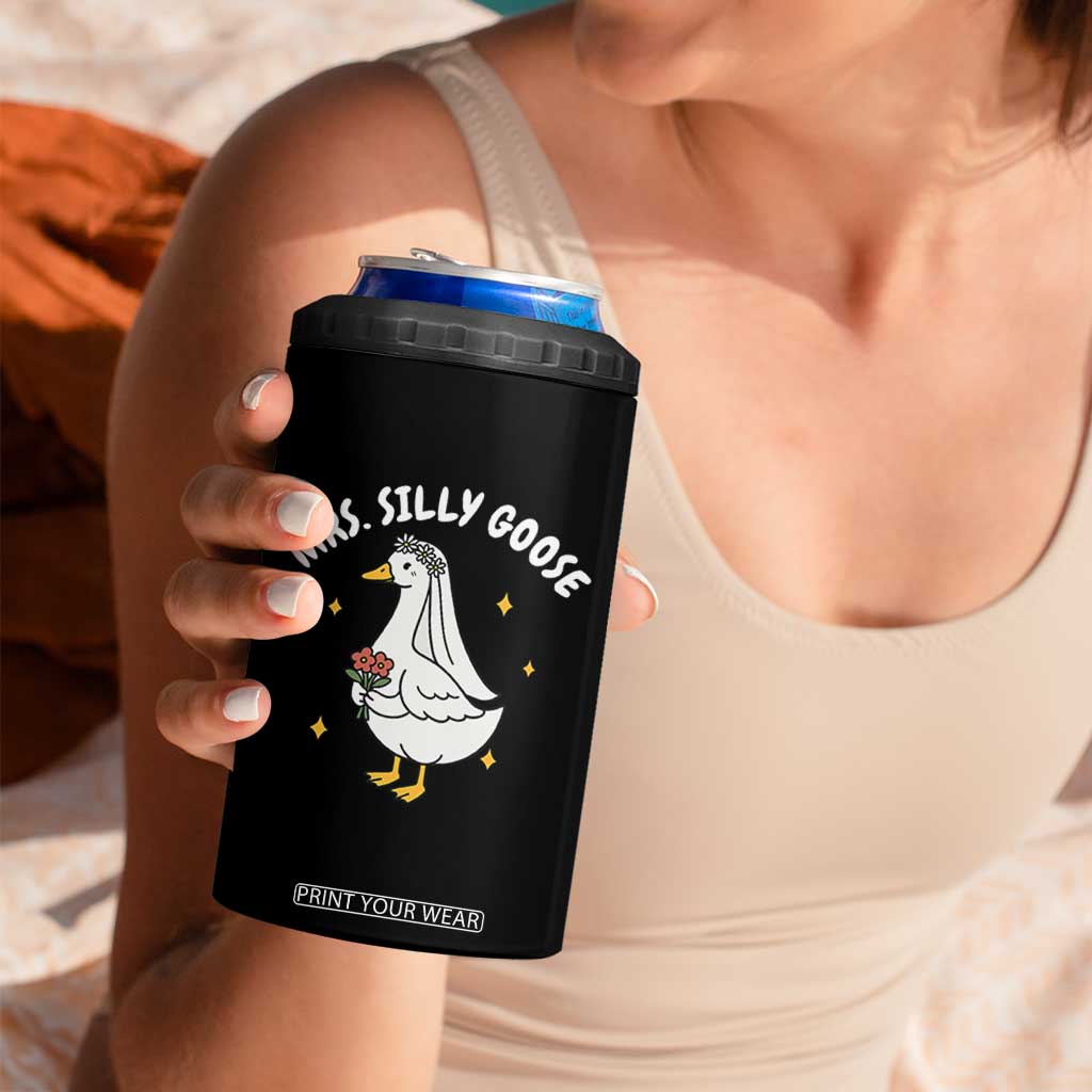 Mrs. Silly Goose Bride 4 in 1 Can Cooler Tumbler Funny Goose Lovers Bride To Be TS10 Print Your Wear