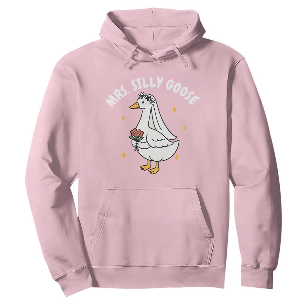 Mrs. Silly Goose Bride Hoodie Funny Goose Lovers Bride To Be TS10 Light Pink Print Your Wear