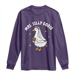 Mrs. Silly Goose Bride Long Sleeve Shirt Funny Goose Lovers Bride To Be TS10 Purple Print Your Wear