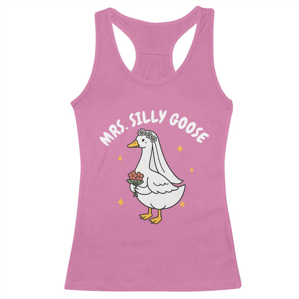 Mrs. Silly Goose Bride Racerback Tank Top Funny Goose Lovers Bride To Be TS10 Azalea Print Your Wear