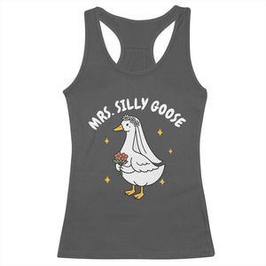 Mrs. Silly Goose Bride Racerback Tank Top Funny Goose Lovers Bride To Be TS10 Dark Heather Print Your Wear