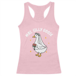Mrs. Silly Goose Bride Racerback Tank Top Funny Goose Lovers Bride To Be TS10 Light Pink Print Your Wear