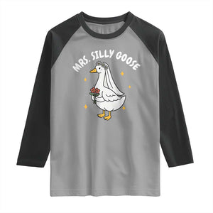 Mrs. Silly Goose Bride Raglan Shirt Funny Goose Lovers Bride To Be TS10 Sport Gray Black Print Your Wear