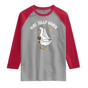 Mrs. Silly Goose Bride Raglan Shirt Funny Goose Lovers Bride To Be TS10 Sport Gray Red Print Your Wear