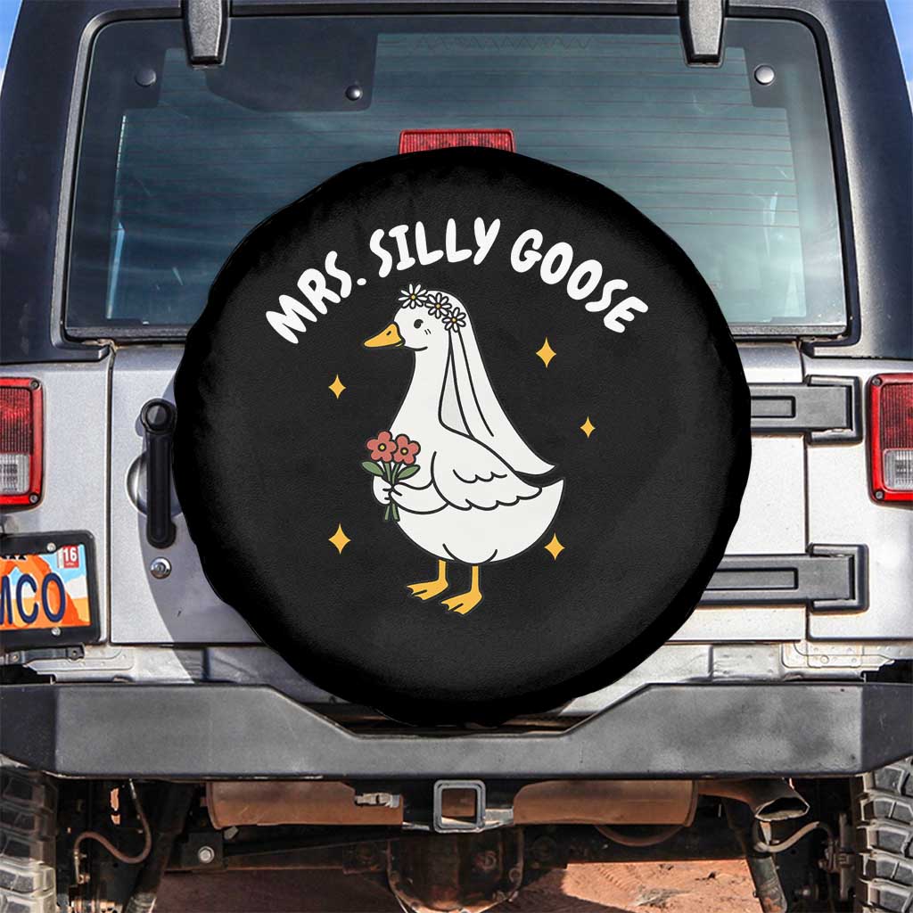 Mrs. Silly Goose Bride Spare Tire Cover Funny Goose Lovers Bride To Be TS10 No hole Black Print Your Wear
