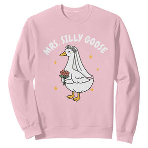 Mrs. Silly Goose Bride Sweatshirt Funny Goose Lovers Bride To Be TS10 Light Pink Print Your Wear