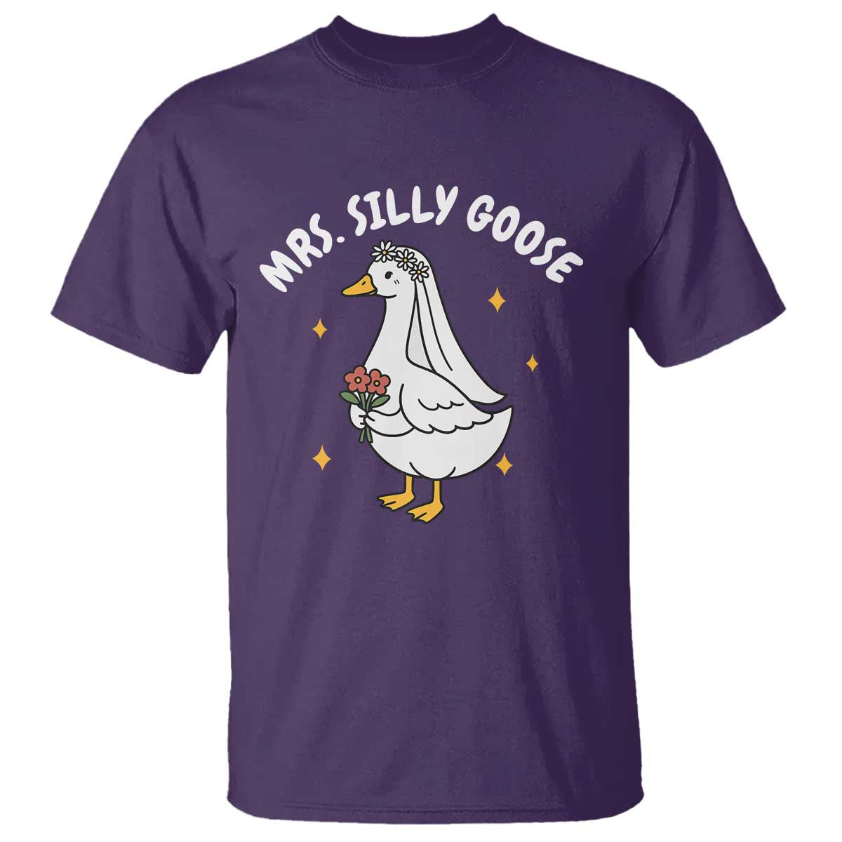 Mrs. Silly Goose Bride T Shirt Funny Goose Lovers Bride To Be TS10 Purple Print Your Wear