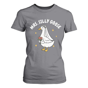 Mrs. Silly Goose Bride T Shirt For Women Funny Goose Lovers Bride To Be TS10 Charcoal Print Your Wear